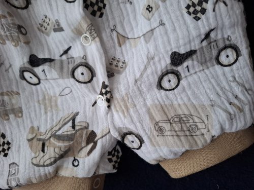BébiNett - Zele baba body és napozó pamut gézből repülős hosszú ujjú repülős