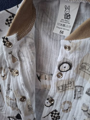 BébiNett - Zele baba body és napozó pamut gézből repülős hosszú ujjú repülős
