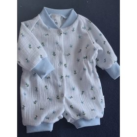   BébiNett -Auricho baba body napozó apró mintás kék hosszú ujjú