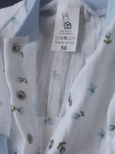 BébiNett -Auricho baba body napozó apró mintás kék hosszú ujjú