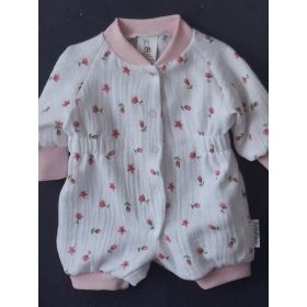   BébiNett -Tilburg baba body napozó apró mintás rózsaszín hosszú ujjú