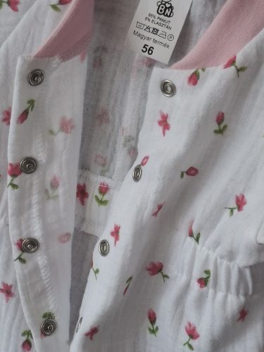 BébiNett -Tilburg baba body napozó apró mintás rózsaszín hosszú ujjú