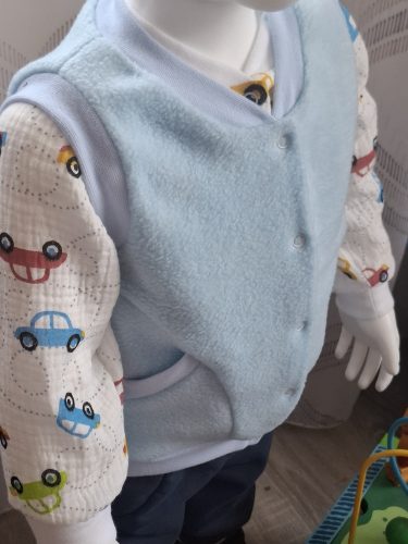 BébiNett - Veghel baba mellény polárból ujjatlan világoskék