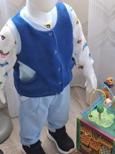 BébiNett - Drunen baba mellény polárból ujjatlan királykék