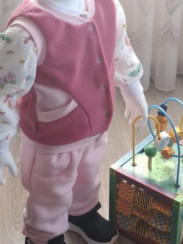 BébiNett - Viaven baba mellény polárból ujjatlan eper