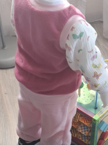 BébiNett - Viaven baba mellény polárból ujjatlan eper