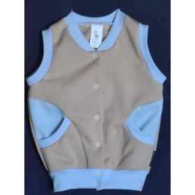   BébiNett - Holte baba mellény pamutból ujjatlan bézs-világoskék