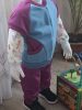 BébiNett - Knokke baba mellény pamutból raglán ujjú ciklámen-acélkék
