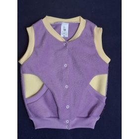   BébiNett - Eindt baba mellény polárból ujjatlan lila-sárga