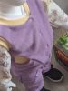 BébiNett - Eindt baba mellény polárból ujjatlan lila-sárga