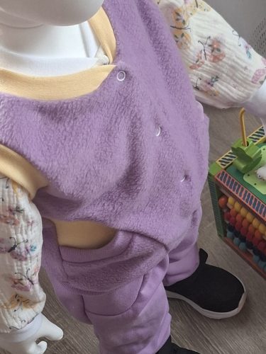 BébiNett - Eindt baba mellény polárból ujjatlan lila-sárga