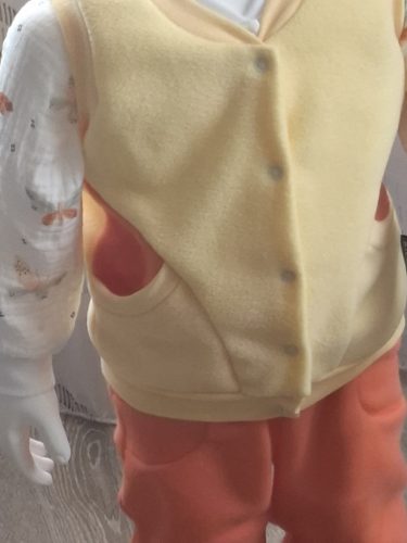 BébiNett - Hanik baba mellény polárból ujjatlan sárga-barack