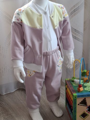 BébiNett - Zwolle 2 részes baba együttes és szett mályva-vajsárga