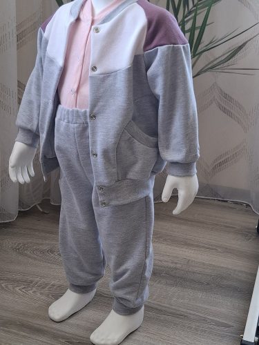 BébiNett - Heeze 2 részes baba együttes és szett szürke-lila