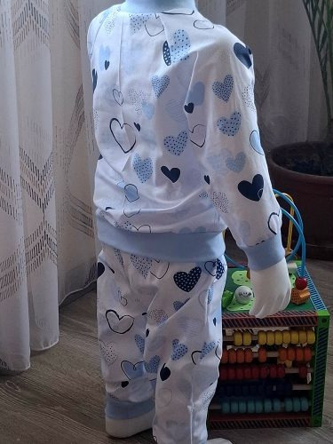 BébiNett - Dooe baba pizsama pamutszövet kék szíves