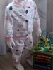 BébiNett - Rilland baba pizsama pamut flanel rózsaszín szíves mintás
