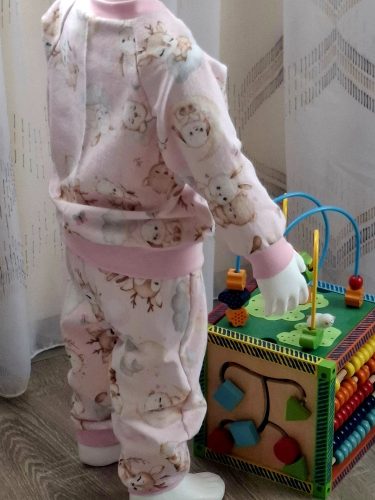 BébiNett - Strijen baba pizsama pamut flanel nyuszis