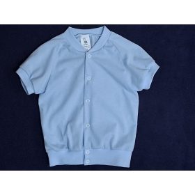   BébiNett - Sint elől patentos baba póló kék rövid ujjú