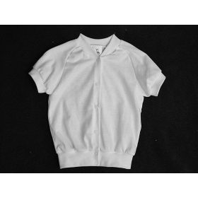   BébiNett - Gonda elől patentos baba póló fehér rövid ujjú