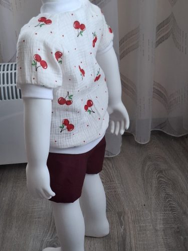 Bébinett - Heiloo baba póló kising cseresznyés rövid ujjal