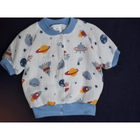   BébiNett - Esch elől patentos baba póló kising rakétás rövid ujjú