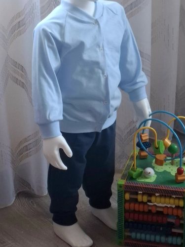 BébiNett - Heerde baba póló elől patentos hosszú ujjú világoskék
