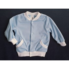   BébiNett - Daarle elől patentos alkalmi baba pulóver világoskék