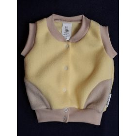 BébiNett - Uxem baba mellény polár ujjatlan sárga-bézs