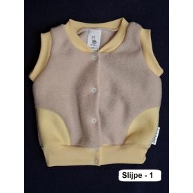   BébiNett - Slijpe baba mellény polár ujjatlan bézs-sárga