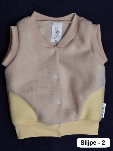 BébiNett - Slijpe baba mellény polár ujjatlan bézs-sárga