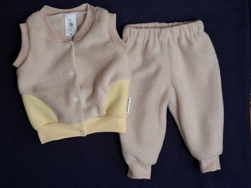BébiNett - Slijpe baba mellény polár ujjatlan bézs-sárga