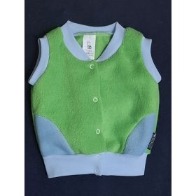   BébiNett - Pey baba mellény polár ujjatlan benetton zöld-kék