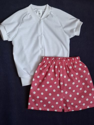 BébiNett - Elen Donkerroze baba rövidnadrág pink-pöttyös