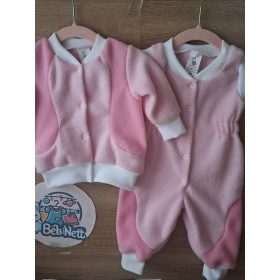   BébiNett - Drempt 2 részes baba együttes és HÁLÓZSÁK HELYETTESÍTŐ szett polárból rózsaszín