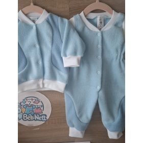   BébiNett - Asse 2 részes baba együttes, HÁLÓZSÁK HELYETTESÍTŐ polár mellényes nadrágos világoskék