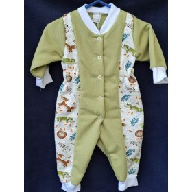 BébiNett - Puurs baba rugdalózó borsó zöld mintás