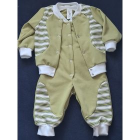   BébiNett - Kotten 2 részes baba együttes és szett borsózöld csíkos