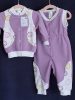 BébiNett - Solt 2 részes baba együttes és szett mellényes nadrággal lila mintás