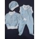 BébiNett - Mill- 3 részes újszülött baba együttes kés szalagos