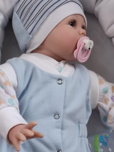 BébiNett - Neft 3 részes újszülött baba együttes és szett  kék csíkos