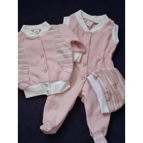   BébiNett - Eefde 3 részes újszülött baba együttes és szett rózsaszín csíkos