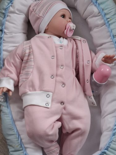 BébiNett - Eefde 3 részes újszülött baba együttes és szett rózsaszín csíkos