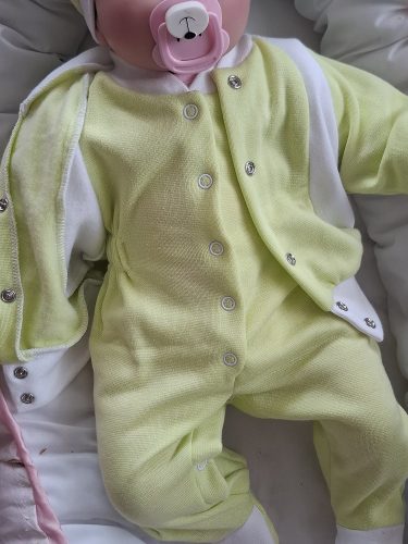 BébiNett - Bakel 3 részes újszülött baba együttes és szett banánzöld