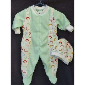 BébiNett - Duffel baba rugdalózó sapkával almazöld