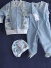 BébiNett - Ermelo 3 részes újszülött baba együttes kék hóemberrel