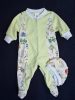 BébiNett - Freren baba rugdalózó sapkával banánzöld