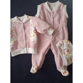   BébiNett - Haler 3 részes újszülött baba együttes és szett rózsaszín