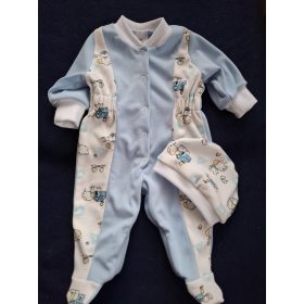   BébiNett - Losser baba rugdalózó sapkával vékony, kék kutyás