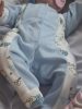 BébiNett - Losser baba rugdalózó sapkával vékony, kék kutyás