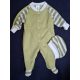 BébiNett - Lede baba rugdalózó sapkával raglán ujjú borsózöld